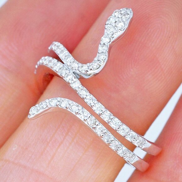 Trendy Snake Shiny Finger Rings for Women/Man, PD101 - Picture 3 of 5